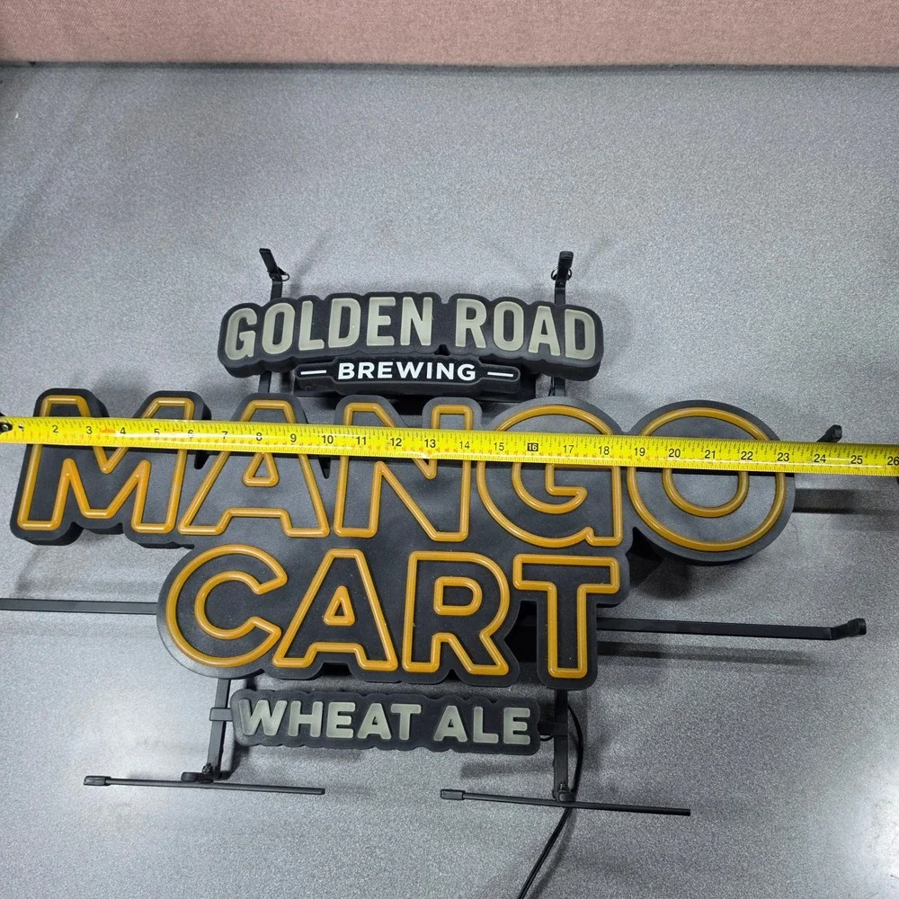 Golden‎ Road Mango Cart LED Neon Sign Bar Decor Orange 24x15 Excellent